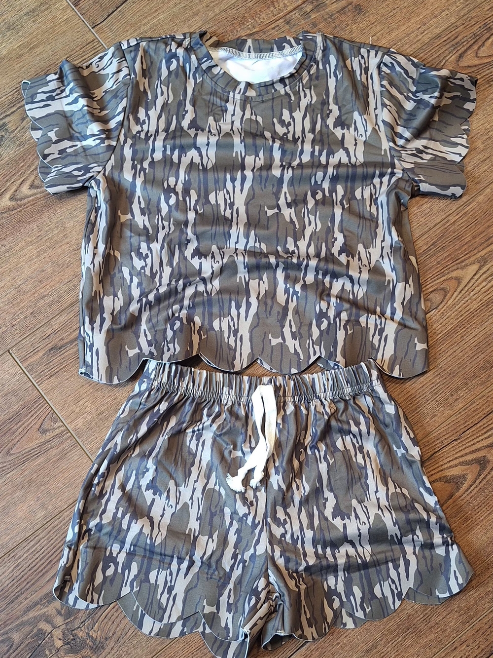 Scalloped Hem Camo Short Set GIRLS ☆SIZE 8/9☆